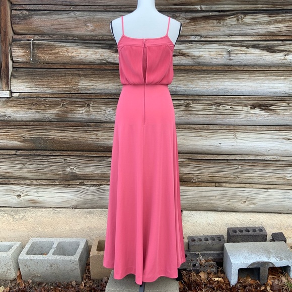 Vintage Joseph Magnin ~ Pink Spaghetti Strap Dress - Picture 5 of 6